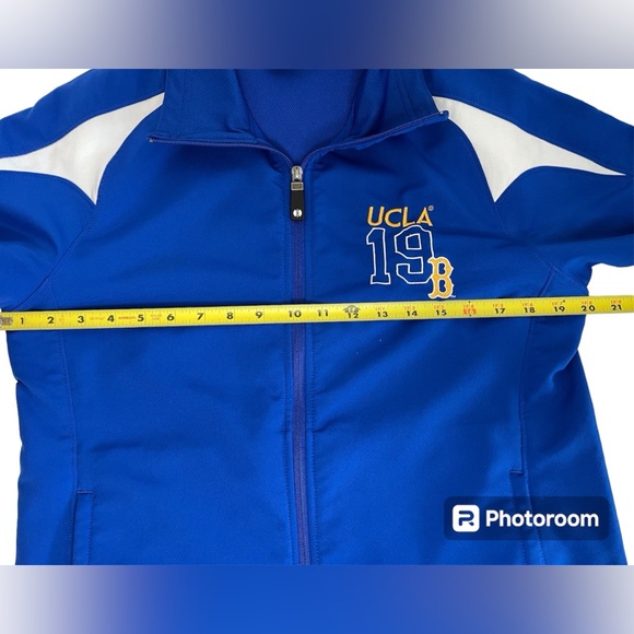 UCLA Bruins Track Jacket 19 Medium Women Holloway Full Zip Pockets Blue Yellow - Picture 10 of 12